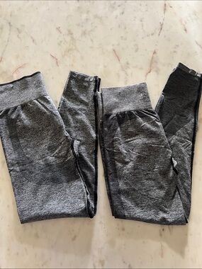 PINK Victoria's Secret Heathered Gray Seamless Active Leggings bundle